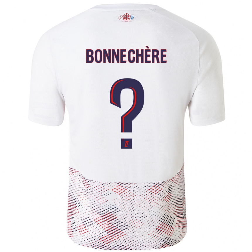 Kids Football Victor Bonnechère #0 White Royal Blue Away Jersey 2024/25 T-Shirt Canada