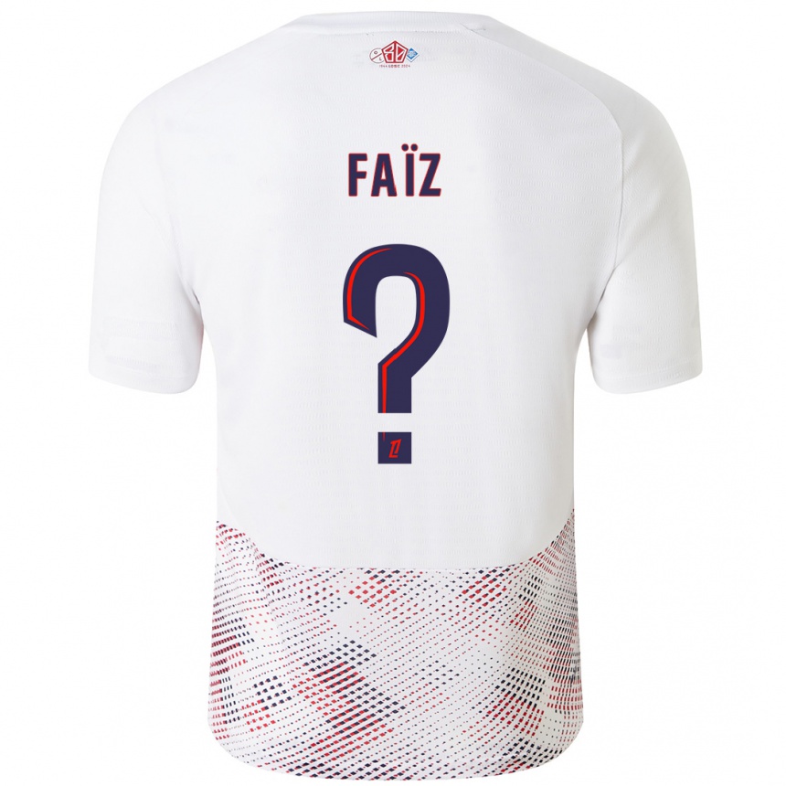 Kids Football Adame Faïz #0 White Royal Blue Away Jersey 2024/25 T-Shirt Canada