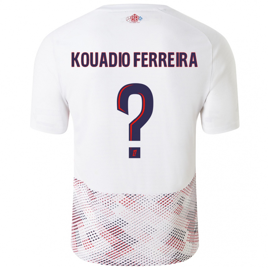 Kids Football Wilfrid Kouadio Ferreira #0 White Royal Blue Away Jersey 2024/25 T-Shirt Canada