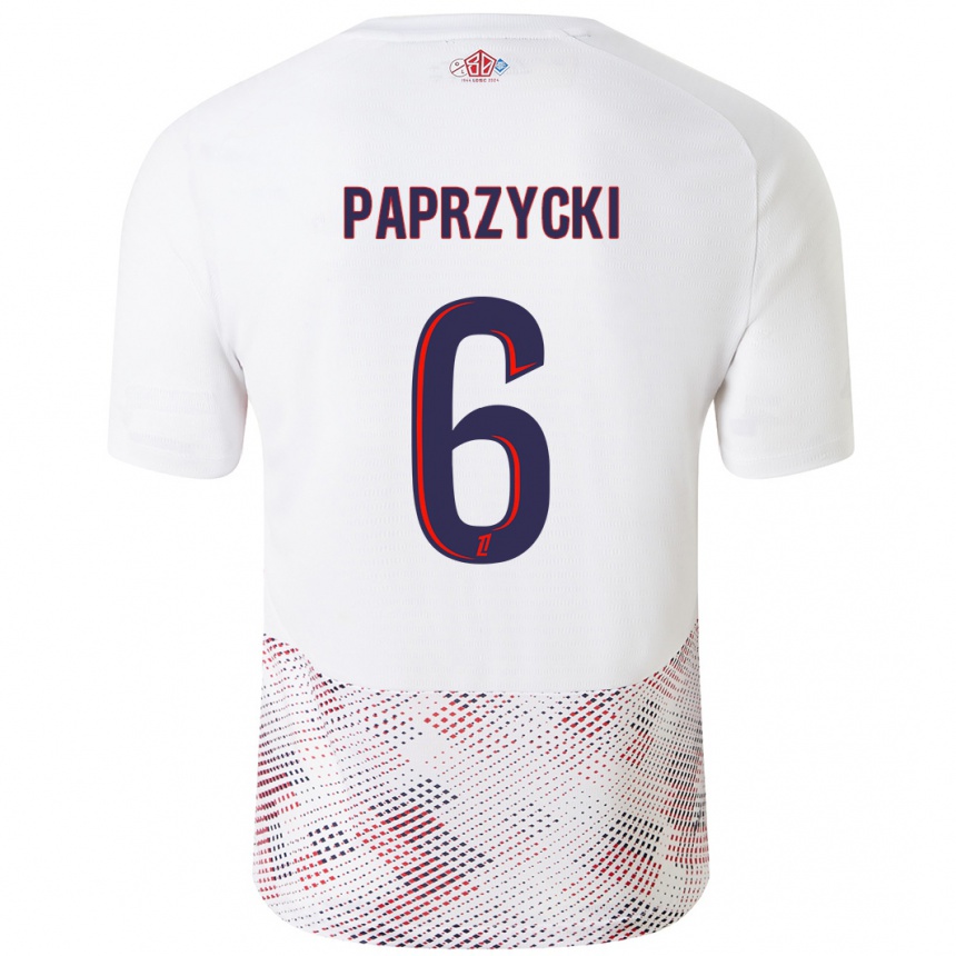 Kids Football Aurore Paprzycki #6 White Royal Blue Away Jersey 2024/25 T-Shirt Canada