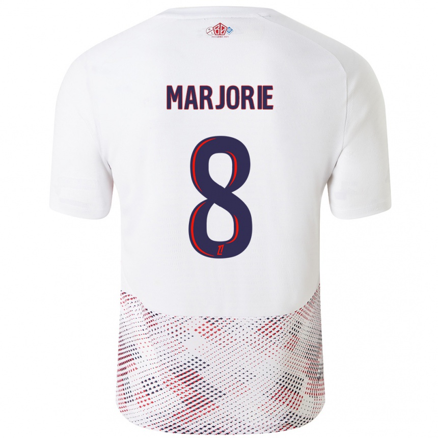 Kids Football Marjorie #8 White Royal Blue Away Jersey 2024/25 T-Shirt Canada