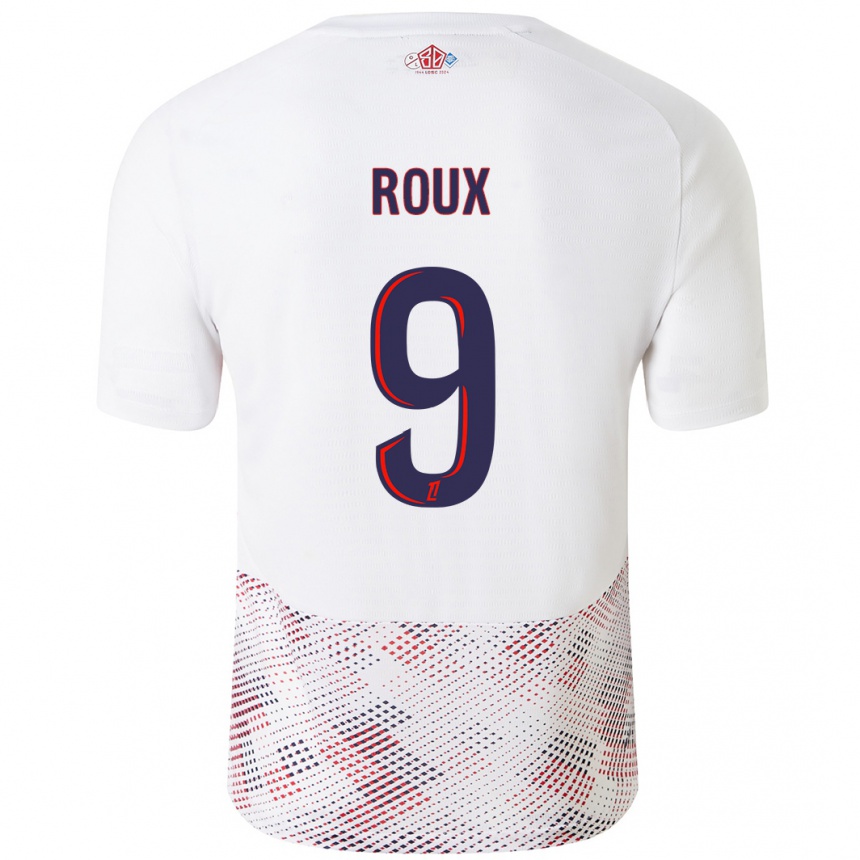 Kids Football Danielle Roux #9 White Royal Blue Away Jersey 2024/25 T-Shirt Canada