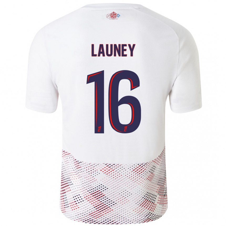 Kids Football Elisa Launey #16 White Royal Blue Away Jersey 2024/25 T-Shirt Canada