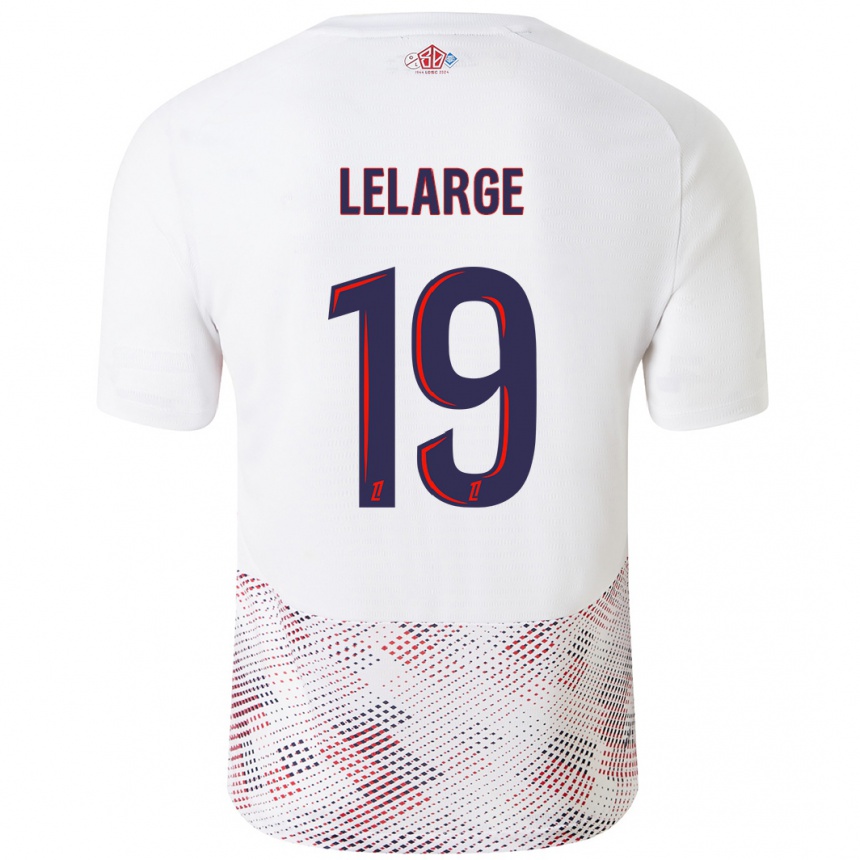 Kids Football Claire Lelarge #19 White Royal Blue Away Jersey 2024/25 T-Shirt Canada