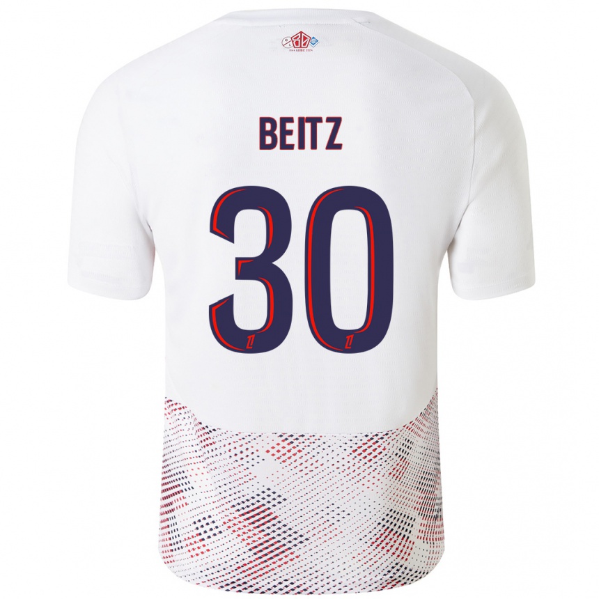 Kids Football Taylor Beitz #30 White Royal Blue Away Jersey 2024/25 T-Shirt Canada