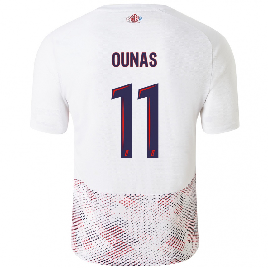 Enfant Football Maillot Adam Ounas #11 Blanc Bleu Royal Tenues Extérieur 2024/25 Canada