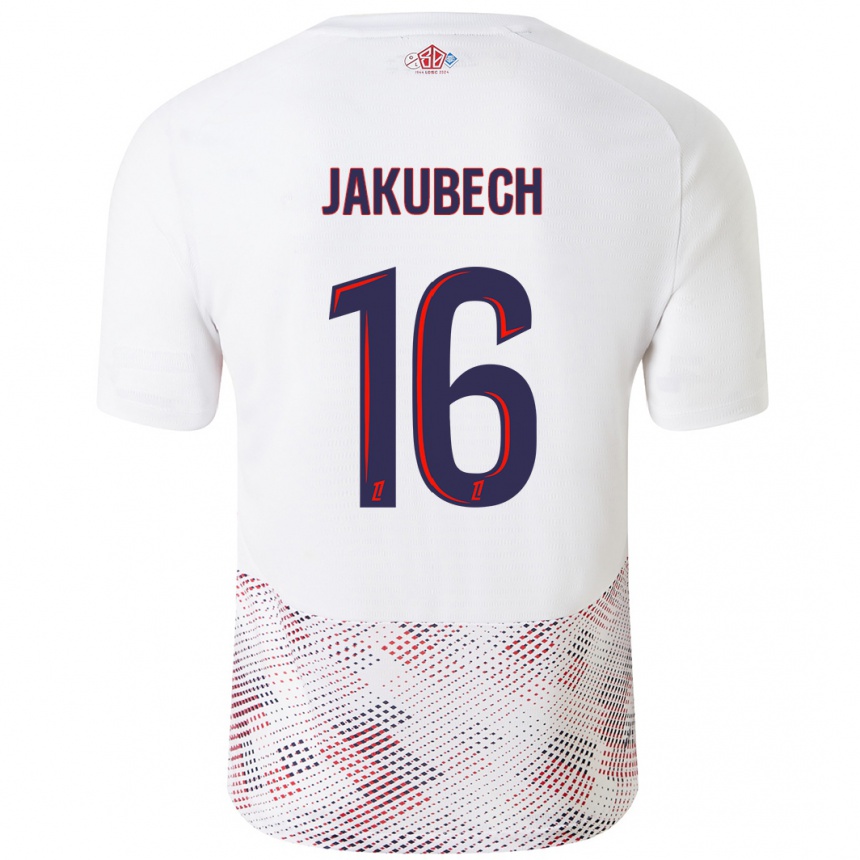 Enfant Football Maillot Adam Jakubech #16 Blanc Bleu Royal Tenues Extérieur 2024/25 Canada