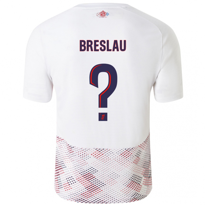 Enfant Football Maillot Jessy Breslau #0 Blanc Bleu Royal Tenues Extérieur 2024/25 Canada