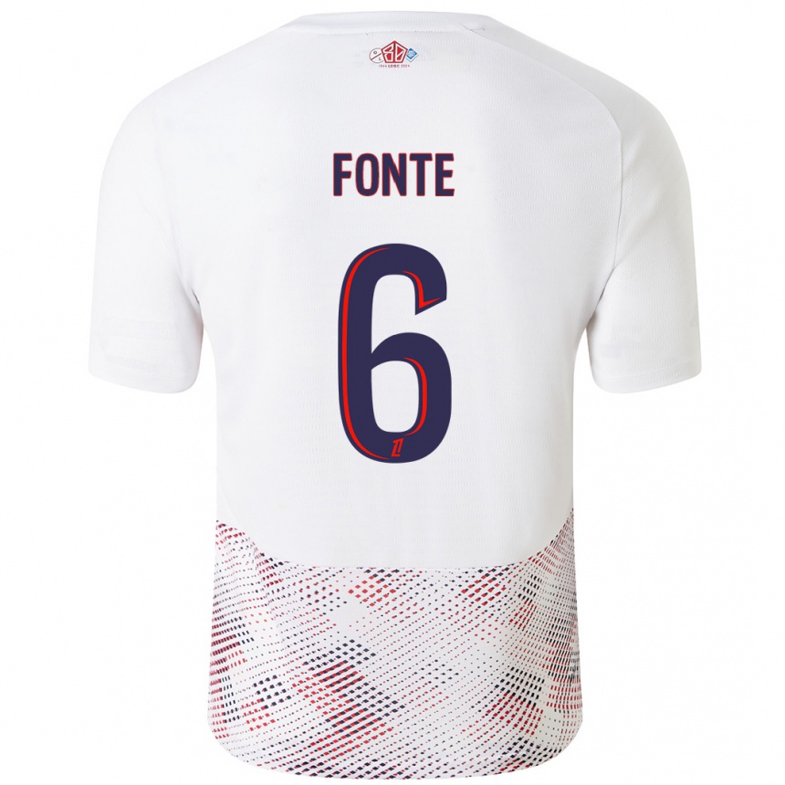 Kids Football Jose Fonte #6 White Royal Blue Away Jersey 2024/25 T-Shirt Canada