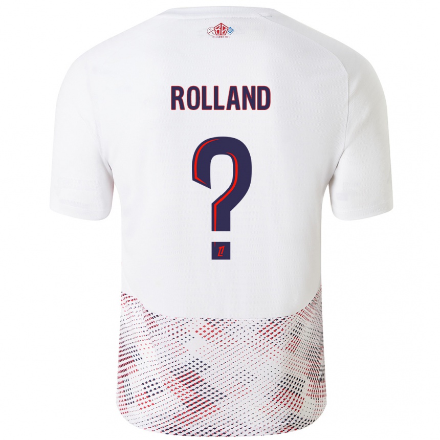 Enfant Football Maillot Baptiste Rolland #0 Blanc Bleu Royal Tenues Extérieur 2024/25 Canada