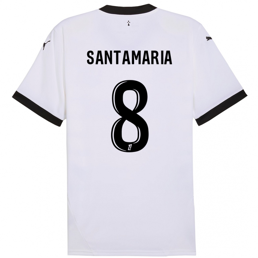 Enfant Football Maillot Baptiste Santamaria #8 Blanc Noir Tenues Extérieur 2024/25 Canada