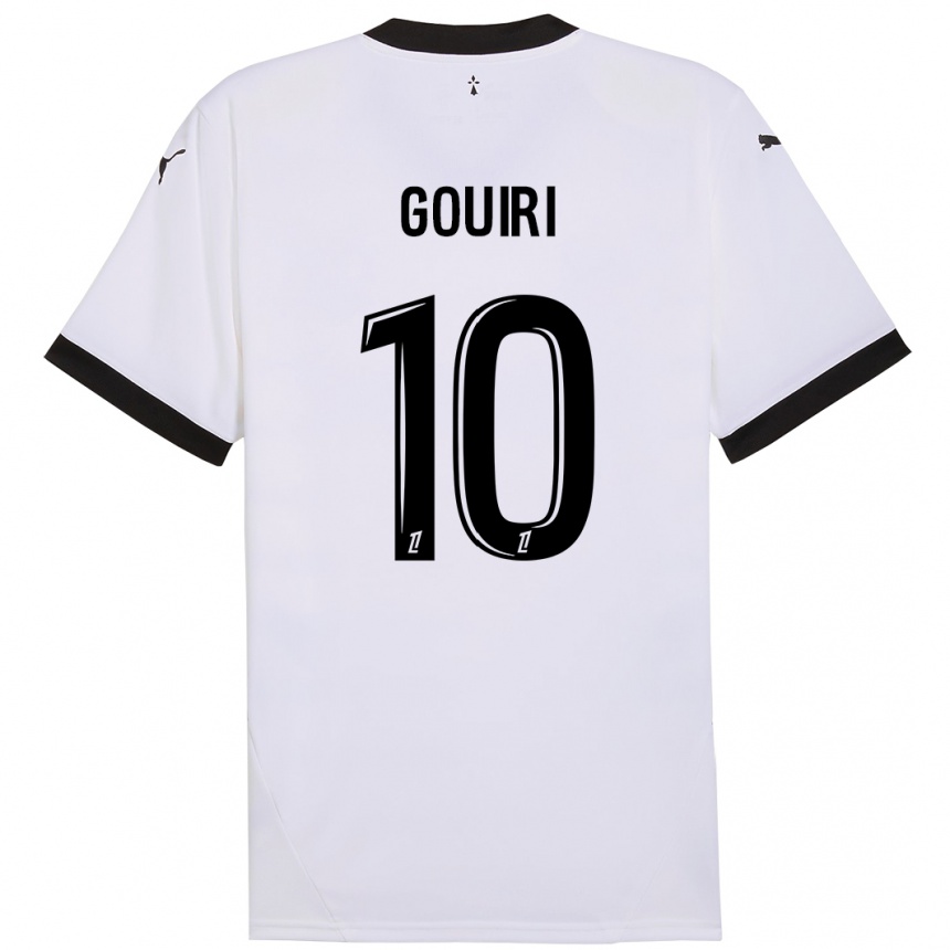 Enfant Football Maillot Amine Gouiri #10 Blanc Noir Tenues Extérieur 2024/25 Canada