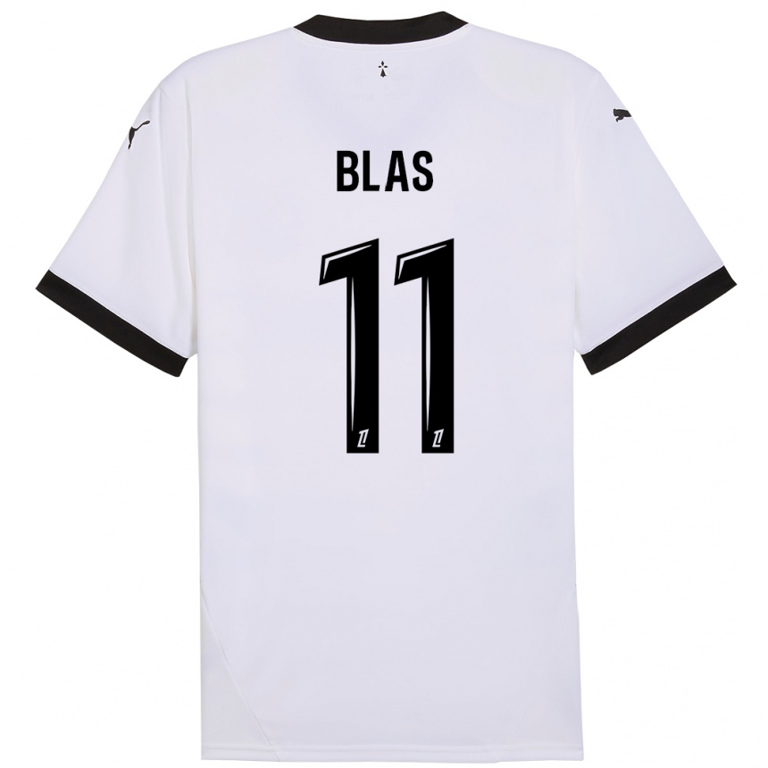 Enfant Football Maillot Ludovic Blas #11 Blanc Noir Tenues Extérieur 2024/25 Canada