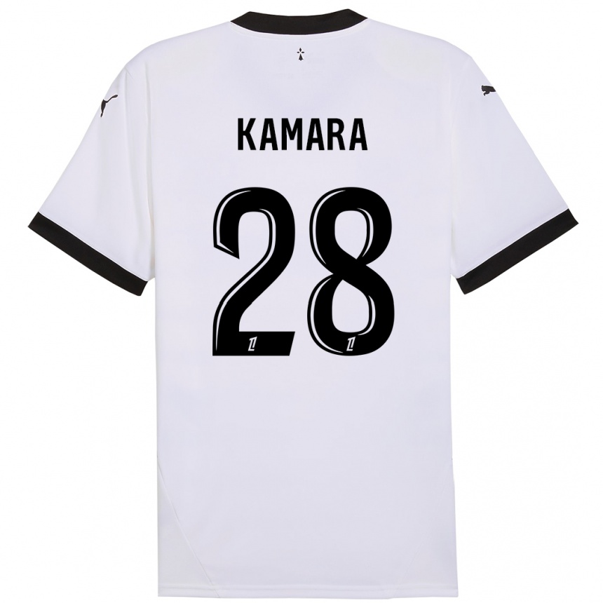 Enfant Football Maillot Glen Kamara #28 Blanc Noir Tenues Extérieur 2024/25 Canada