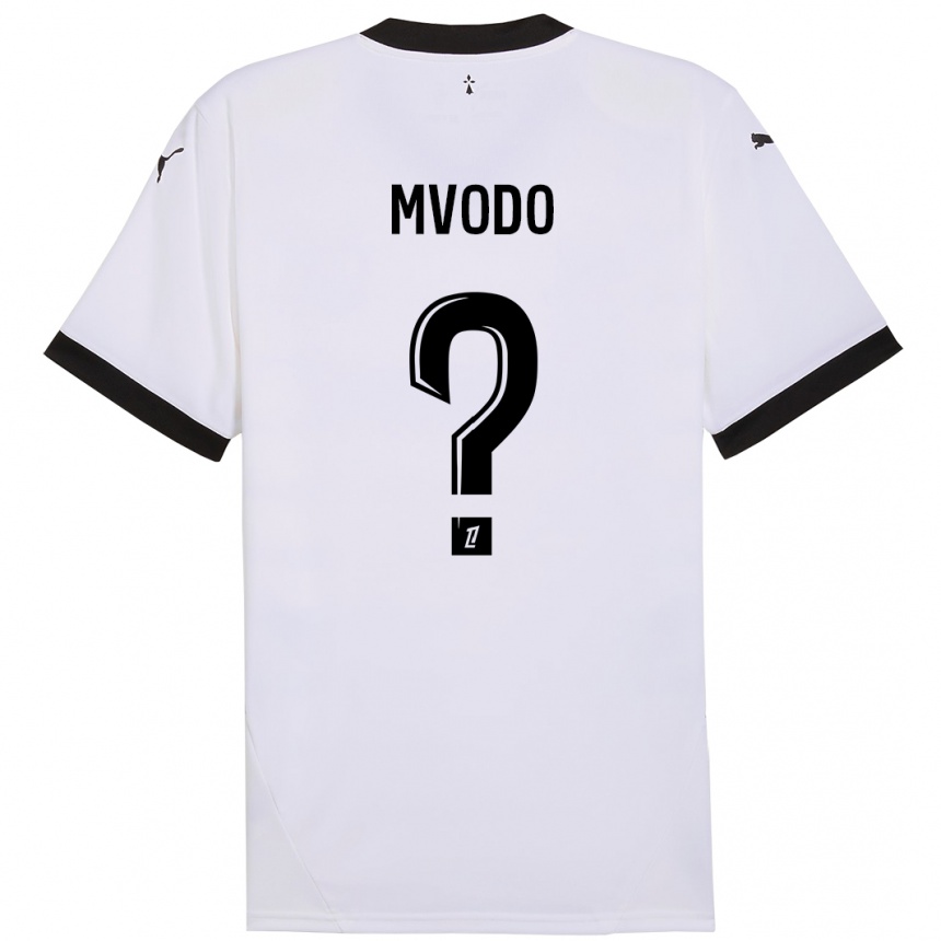 Kids Football Steeve Mvodo Mvodo #0 White Black Away Jersey 2024/25 T-Shirt Canada