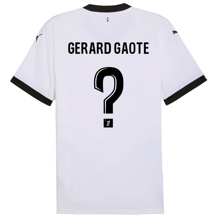 Enfant Football Maillot Steven Gerard Gaote #0 Blanc Noir Tenues Extérieur 2024/25 Canada