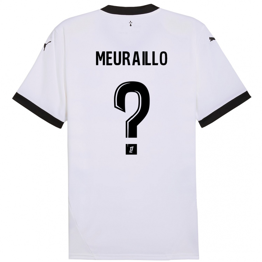 Enfant Football Maillot Thâo Mouapa Mwa Meuraillo #0 Blanc Noir Tenues Extérieur 2024/25 Canada