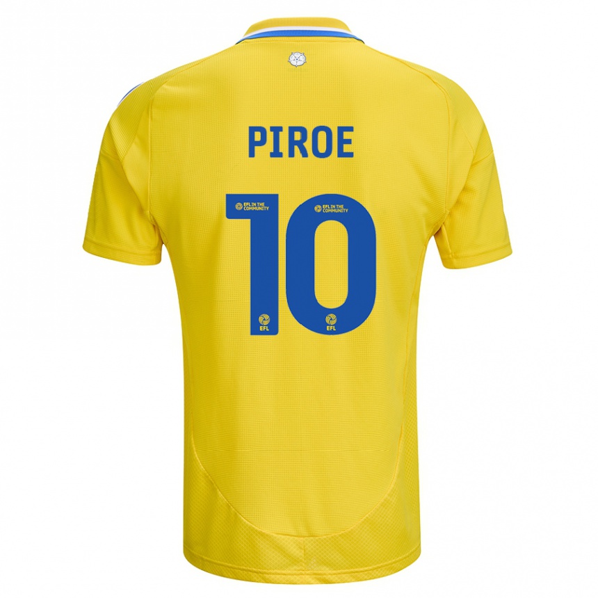 Kids Football Joël Piroe #10 Yellow Blue Away Jersey 2024/25 T-Shirt Canada