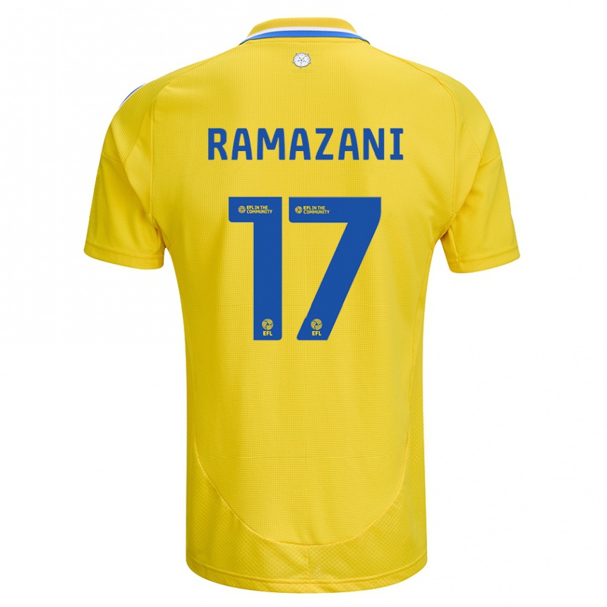 Kids Football Largie Ramazani #17 Yellow Blue Away Jersey 2024/25 T-Shirt Canada