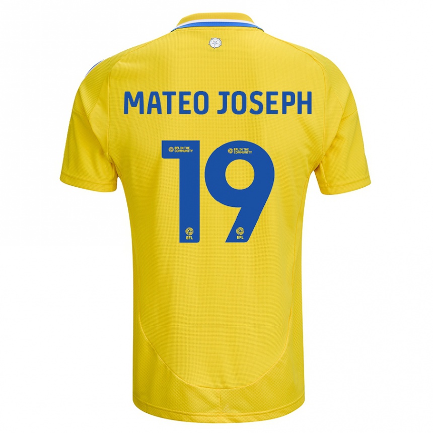 Enfant Football Maillot Mateo Joseph #19 Jaune Bleu Tenues Extérieur 2024/25 Canada