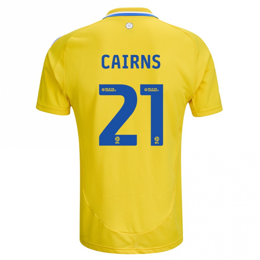 Kids Football Alex Cairns #21 Yellow Blue Away Jersey 2024/25 T-Shirt Canada