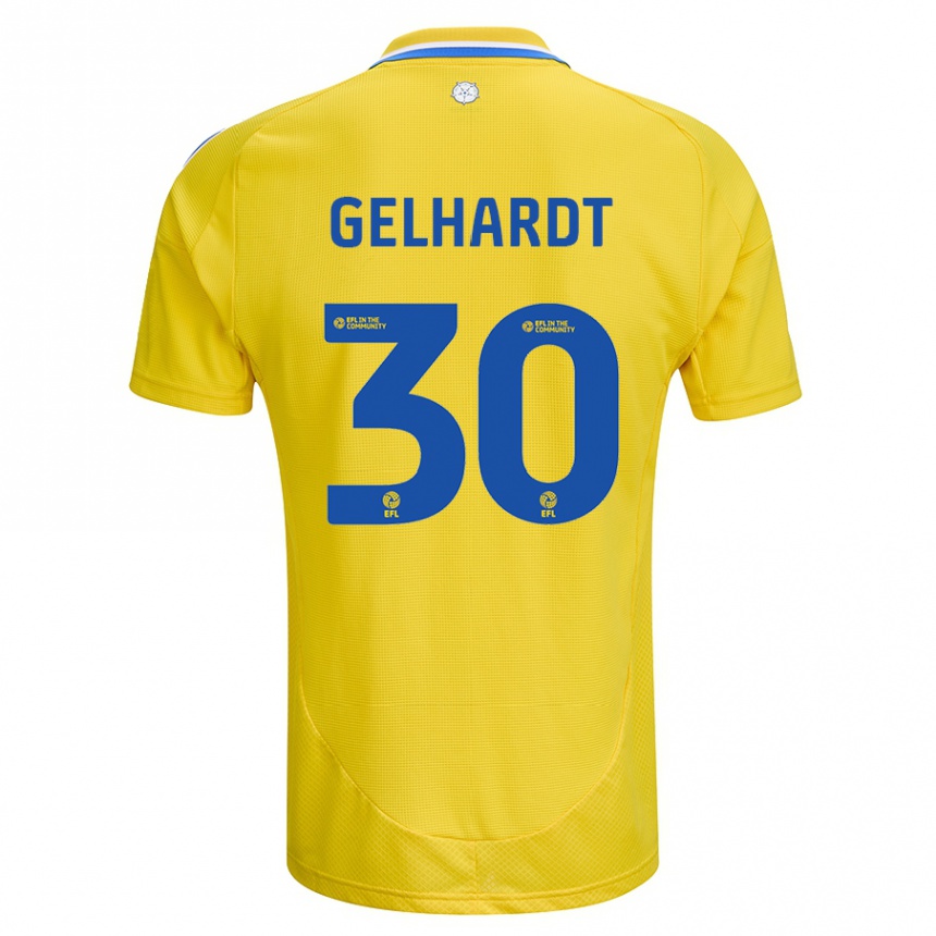 Enfant Football Maillot Joe Gelhardt #30 Jaune Bleu Tenues Extérieur 2024/25 Canada