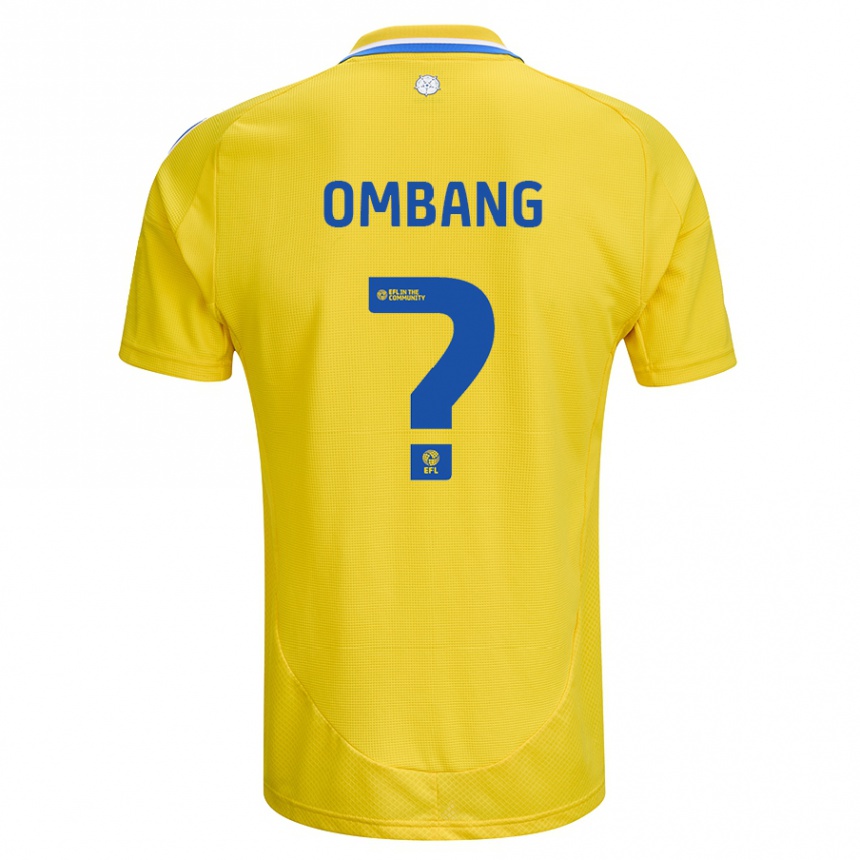 Kids Football Darryl Ombang #0 Yellow Blue Away Jersey 2024/25 T-Shirt Canada