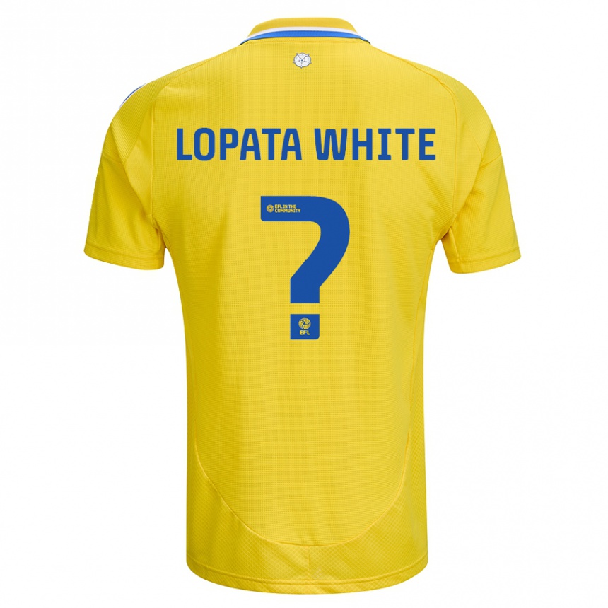 Kids Football Reuben Lopata-White #0 Yellow Blue Away Jersey 2024/25 T-Shirt Canada