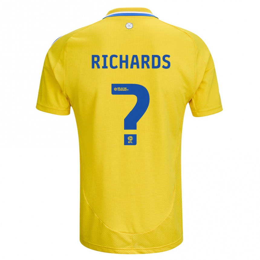 Kids Football Joe Richards #0 Yellow Blue Away Jersey 2024/25 T-Shirt Canada