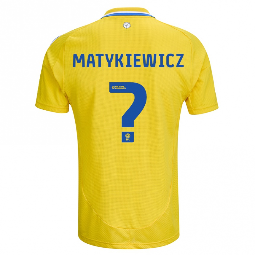 Enfant Football Maillot Luke Matykiewicz #0 Jaune Bleu Tenues Extérieur 2024/25 Canada