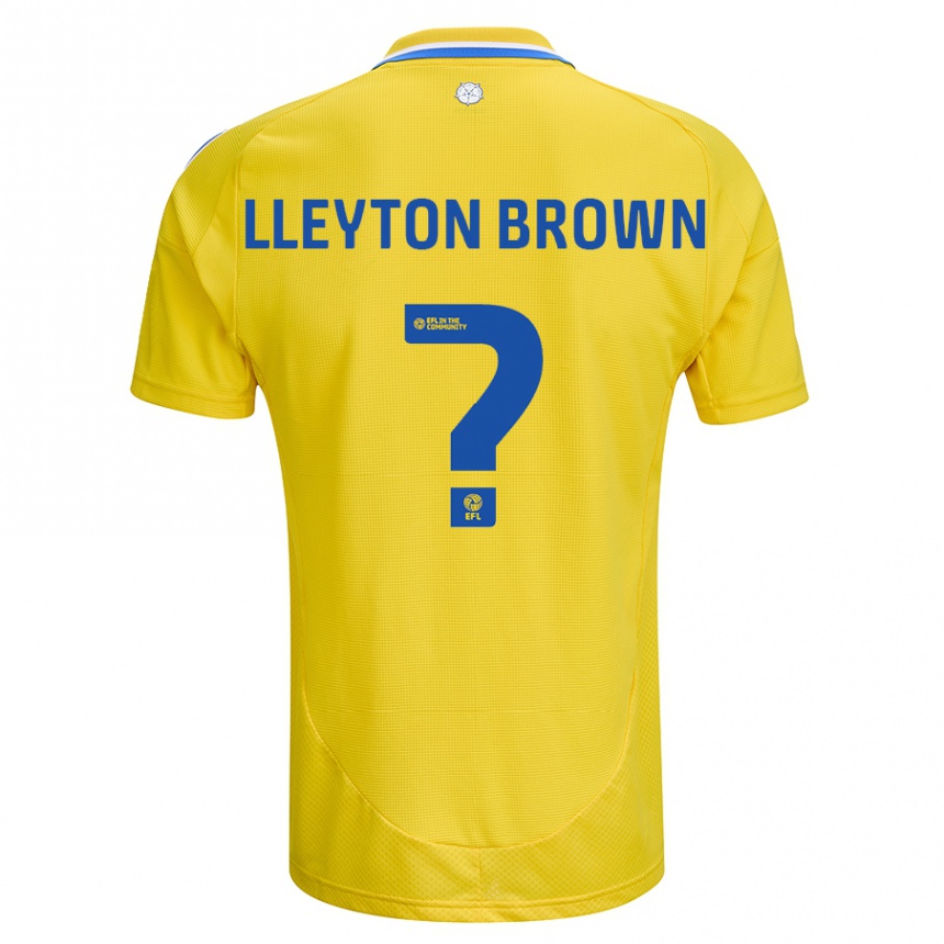 Kids Football Lleyton Brown #0 Yellow Blue Away Jersey 2024/25 T-Shirt Canada