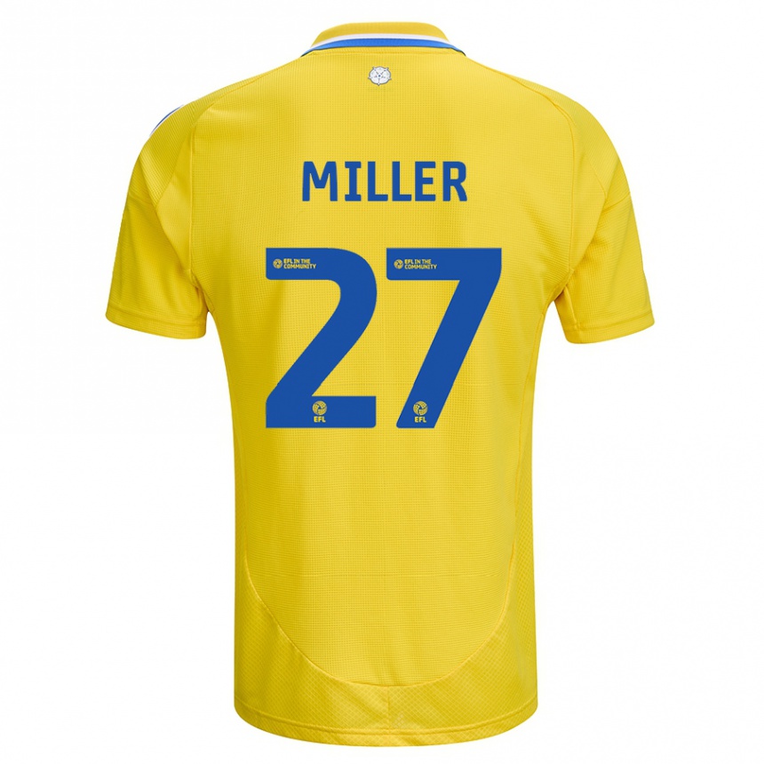 Kids Football Amari Miller #27 Yellow Blue Away Jersey 2024/25 T-Shirt Canada