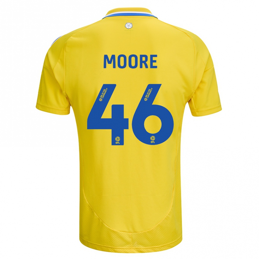 Kids Football Kris Moore #46 Yellow Blue Away Jersey 2024/25 T-Shirt Canada