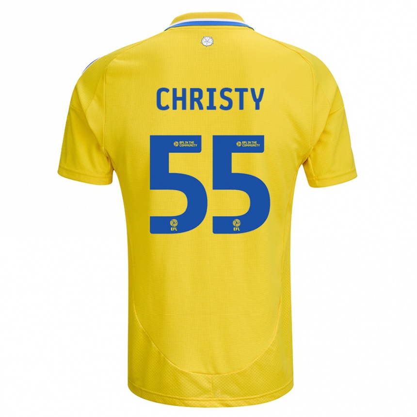 Enfant Football Maillot Harry Christy #55 Jaune Bleu Tenues Extérieur 2024/25 Canada