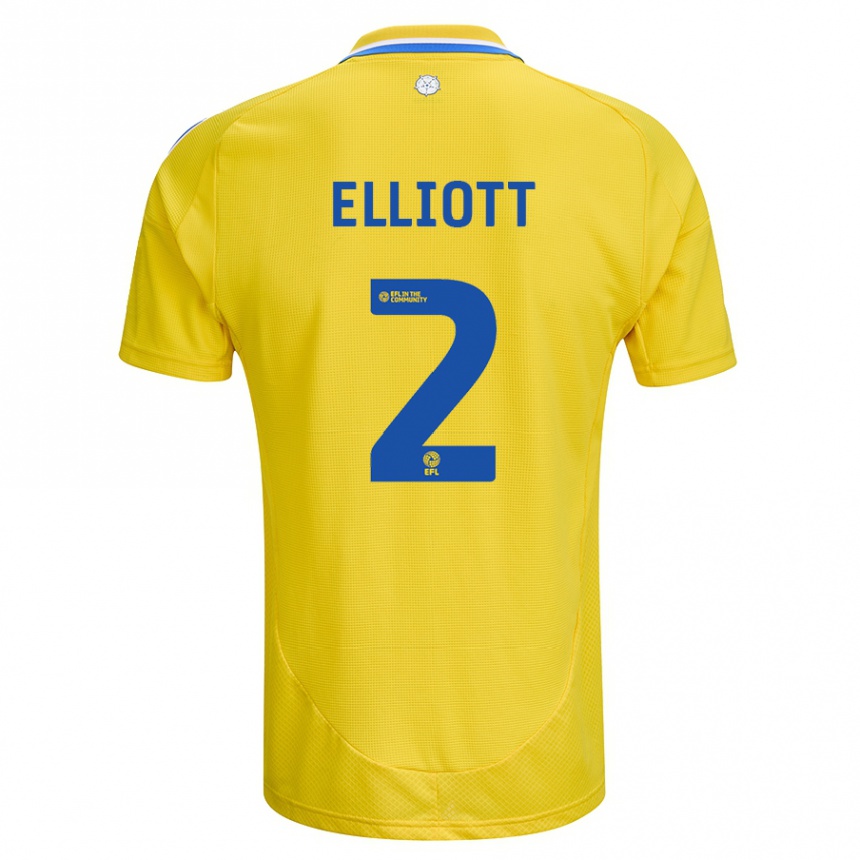 Kids Football Izzy Elliott #2 Yellow Blue Away Jersey 2024/25 T-Shirt Canada