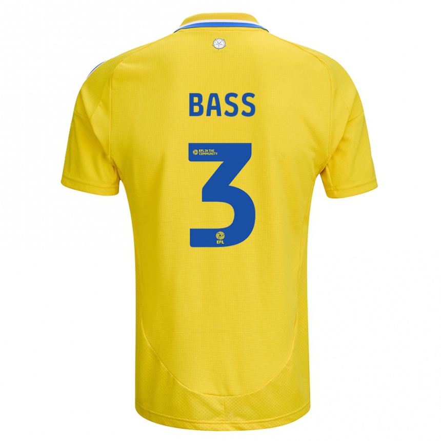 Kids Football Rebekah Bass #3 Yellow Blue Away Jersey 2024/25 T-Shirt Canada