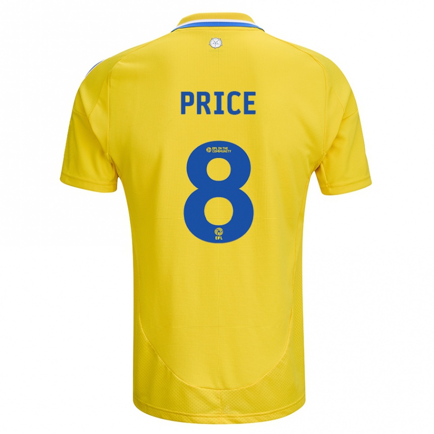 Kids Football Leoni Price #8 Yellow Blue Away Jersey 2024/25 T-Shirt Canada