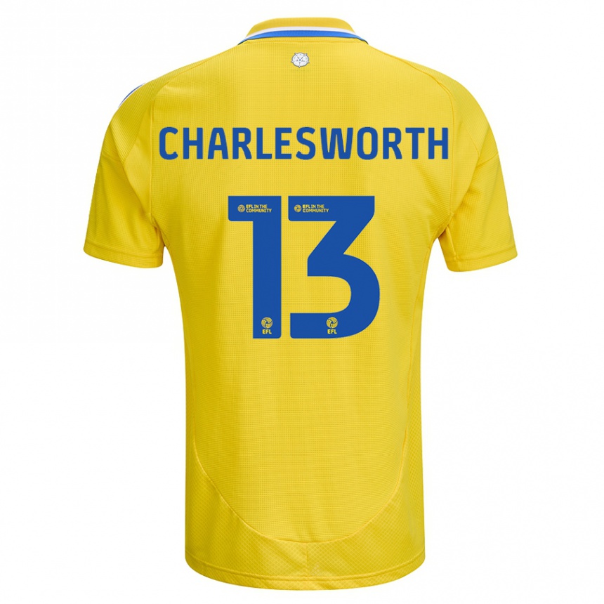 Enfant Football Maillot Millie Robshaw-Charlesworth #13 Jaune Bleu Tenues Extérieur 2024/25 Canada