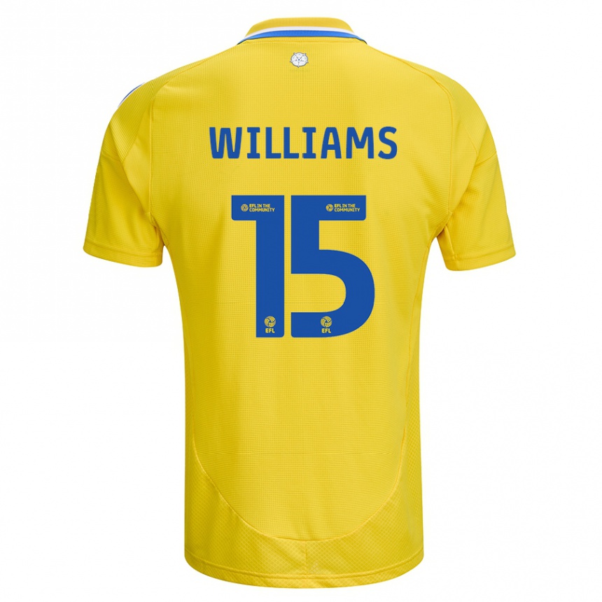 Kids Football Paige Williams #15 Yellow Blue Away Jersey 2024/25 T-Shirt Canada