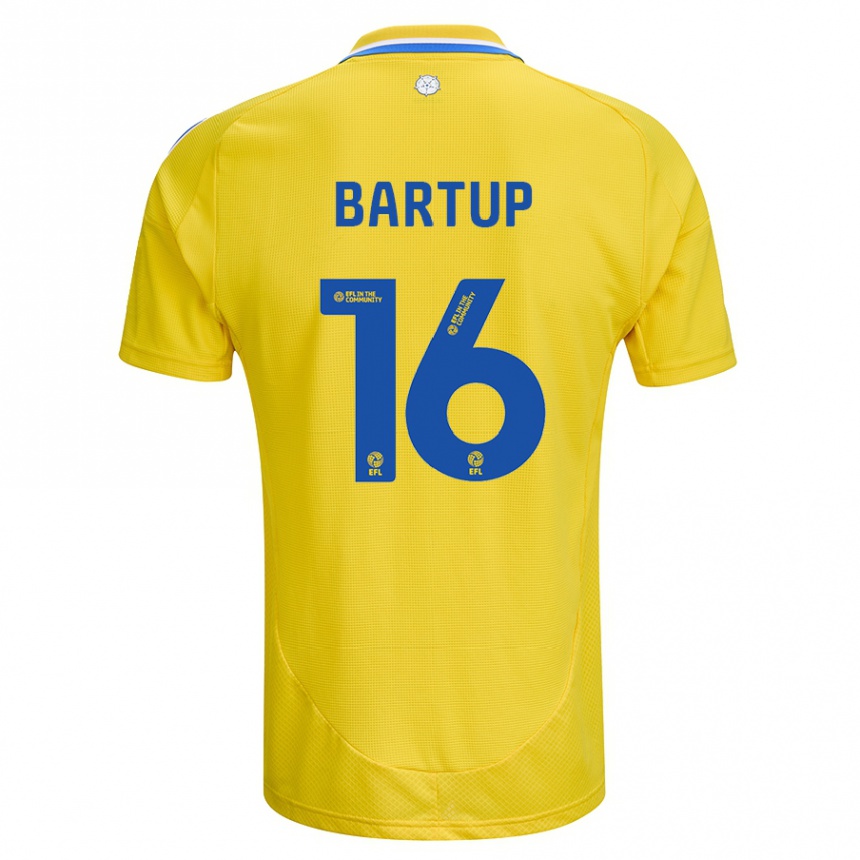 Enfant Football Maillot Laura Bartup #16 Jaune Bleu Tenues Extérieur 2024/25 Canada