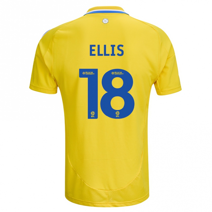 Kids Football Macy Ellis #18 Yellow Blue Away Jersey 2024/25 T-Shirt Canada