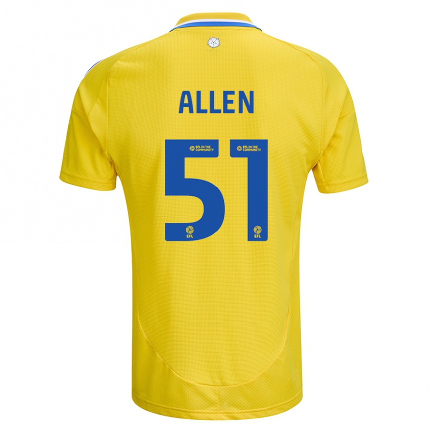 Kids Football Charlie Allen #51 Yellow Blue Away Jersey 2024/25 T-Shirt Canada