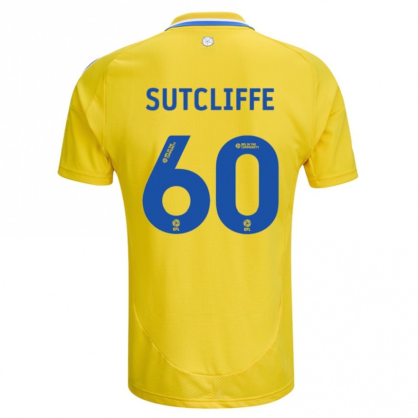 Kids Football Harvey Sutcliffe #60 Yellow Blue Away Jersey 2024/25 T-Shirt Canada