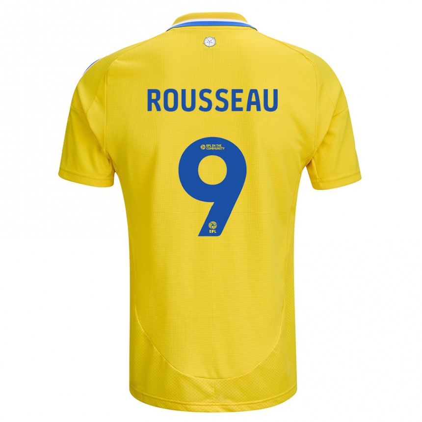 Kids Football Jess Rousseau #9 Yellow Blue Away Jersey 2024/25 T-Shirt Canada