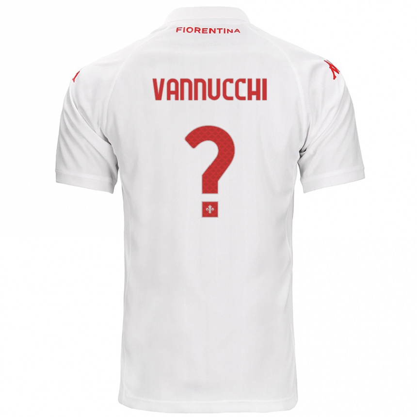 Kids Football Tommaso Vannucchi #0 White Away Jersey 2024/25 T-Shirt Canada