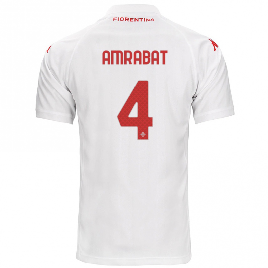 Enfant Football Maillot Sofyan Amrabat #4 Blanc Tenues Extérieur 2024/25 Canada