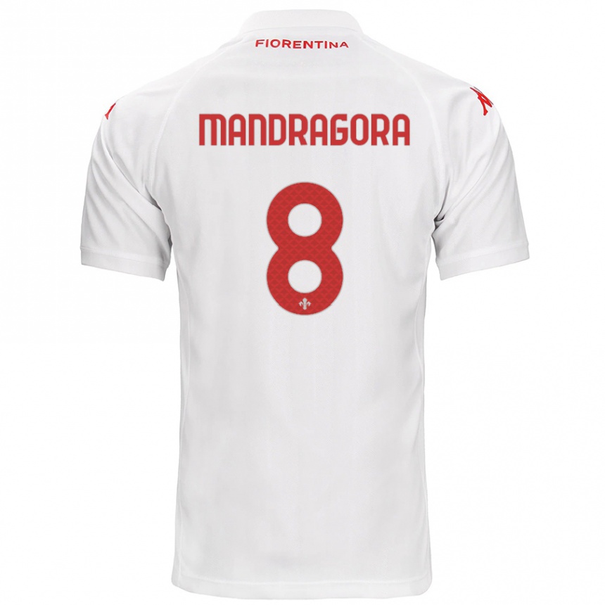 Kids Football Rolando Mandragora #8 White Away Jersey 2024/25 T-Shirt Canada