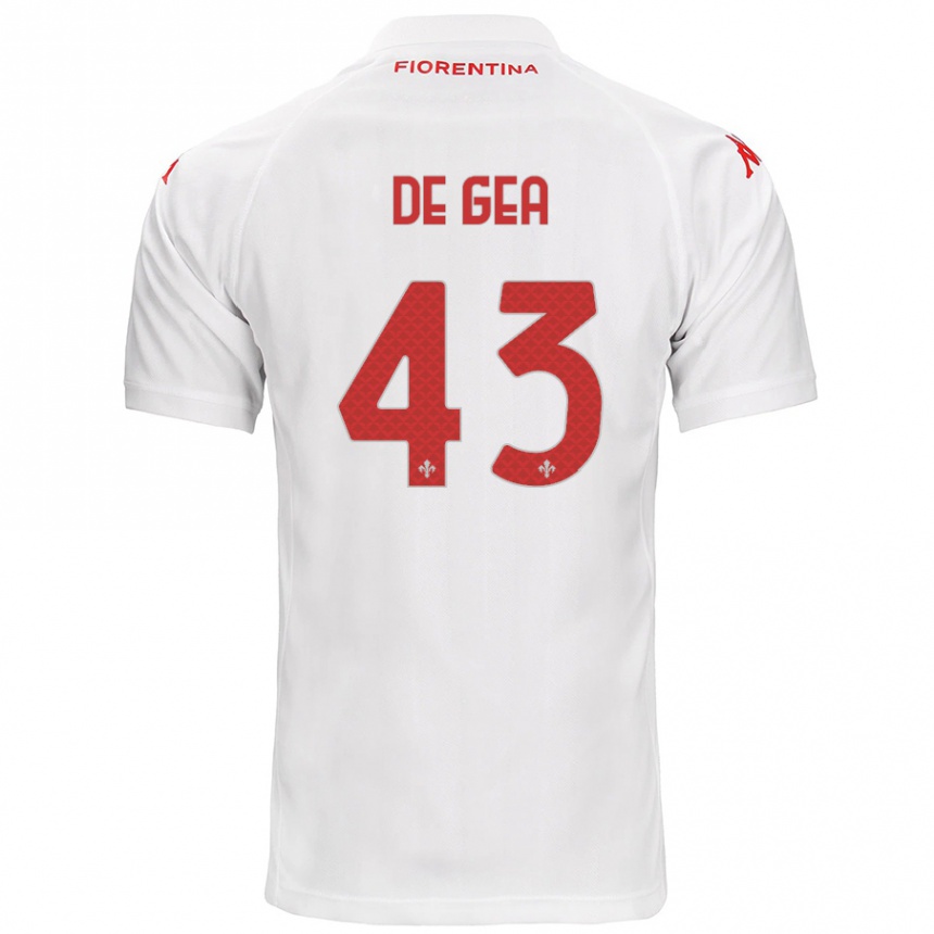 Kids Football David De Gea #43 White Away Jersey 2024/25 T-Shirt Canada