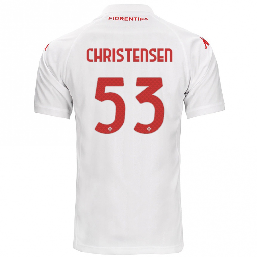 Kids Football Oliver Christensen #53 White Away Jersey 2024/25 T-Shirt Canada