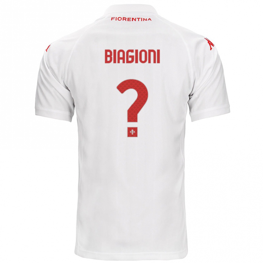 Kids Football Lorenzo Biagioni #0 White Away Jersey 2024/25 T-Shirt Canada